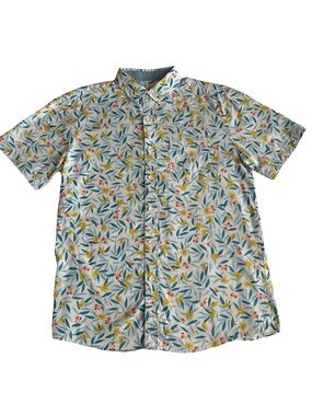 Rue Saint-Patrick Montreal Floral Hawaiian Camp Shirt Men’s Small 100% Cotton